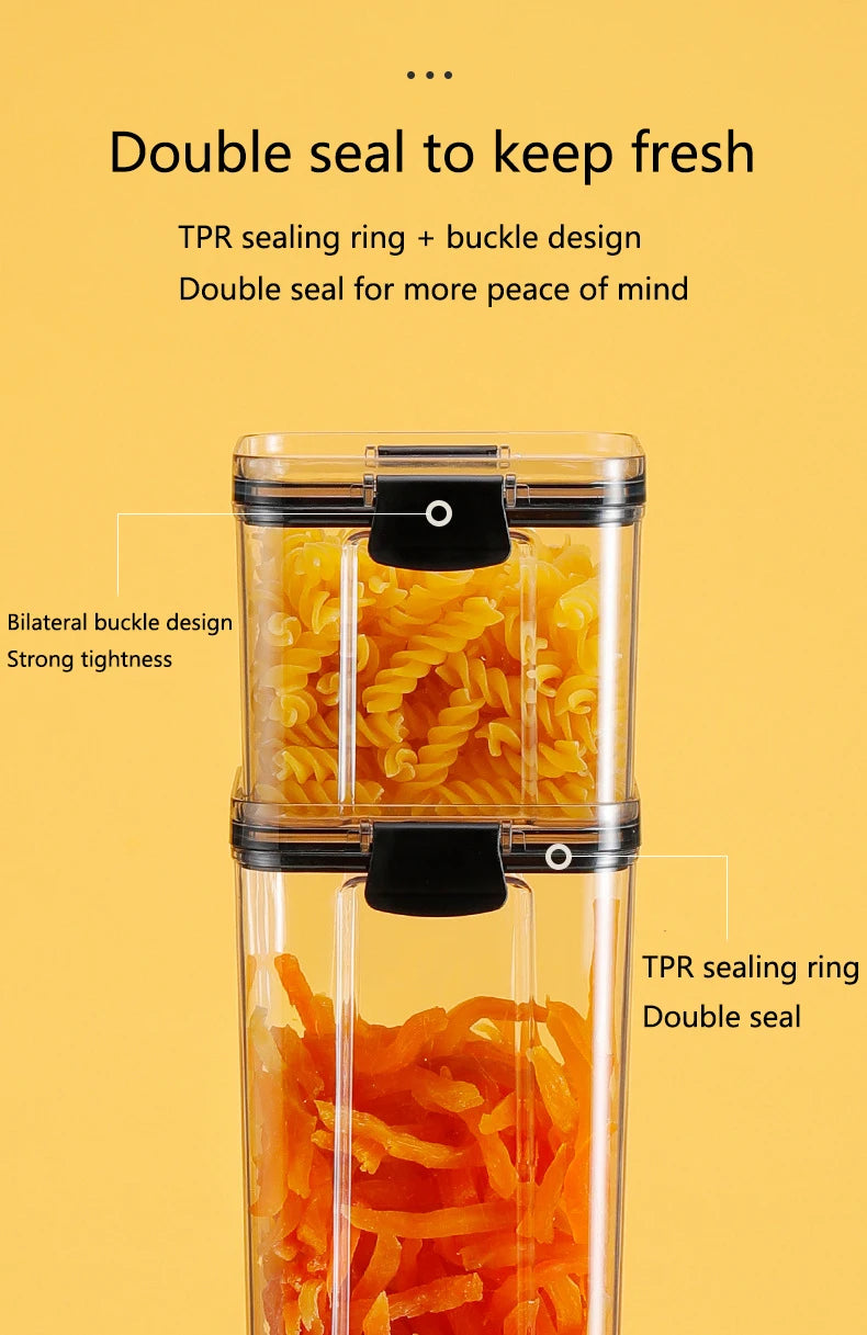 460-1800ml Sets Stackable Kitchen Sealed Jar Plastic Food Storage Box Multigrain Tank Bottle Dried Fruit Tea Storage Containers