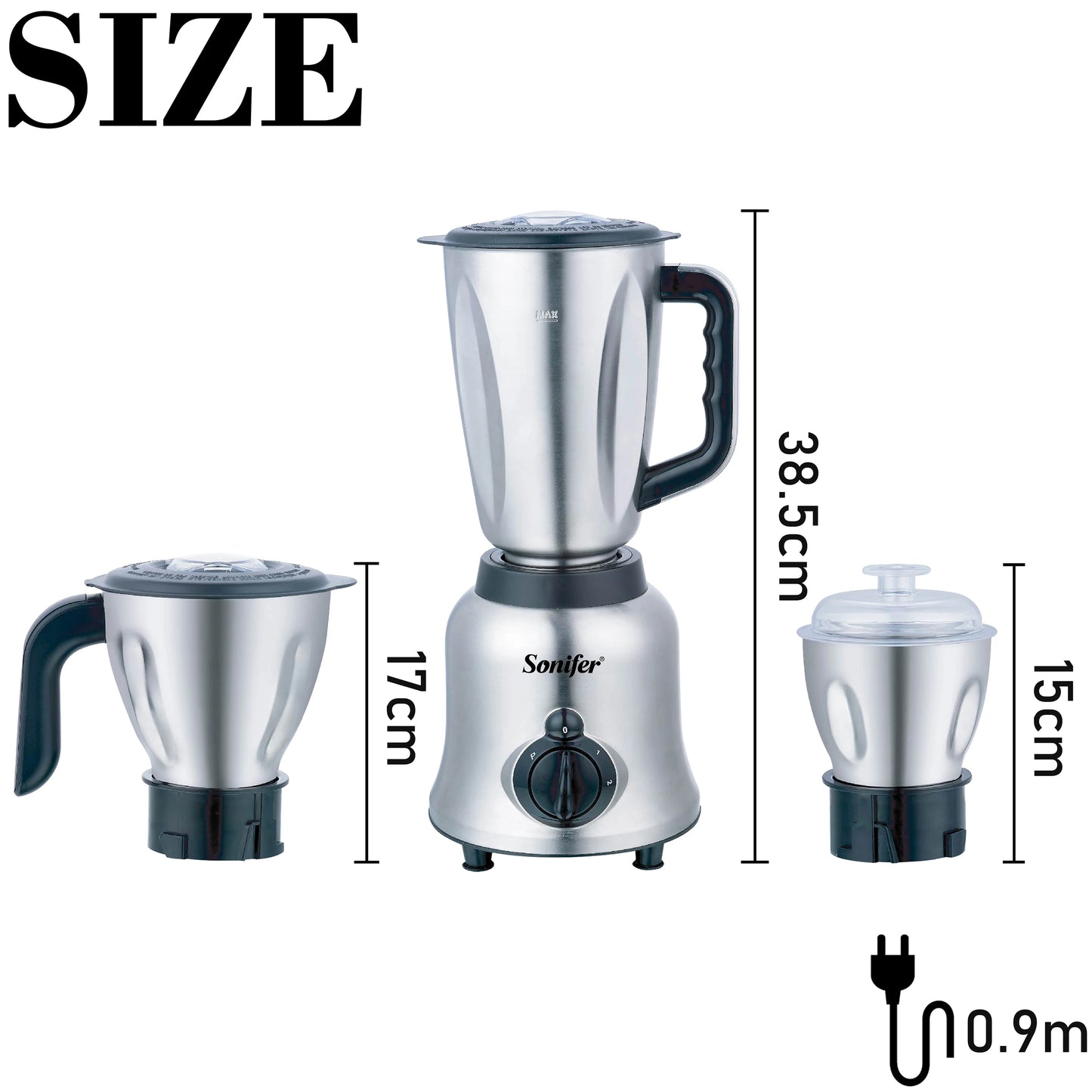 3 in 1 Blender&Meat Grinder&Juicer&Grinding Stainless Steel Kitchen Mixer Fruit Food Processor Ice Smoothies BPA Free Sonifer