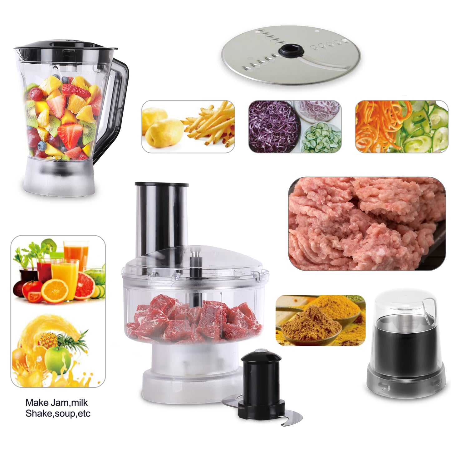 7 In Electric Juicer Fruit Squeezer Extractors Multifunction Mixer Fruit Smoothie Blender 450W Centrifugal Juicer Sonifer