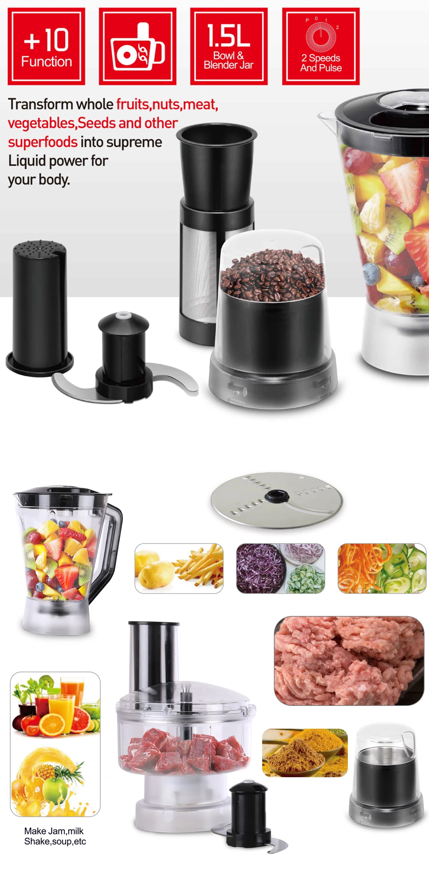 7 In Electric Juicer Fruit Squeezer Extractors Multifunction Mixer Fruit Smoothie Blender 450W Centrifugal Juicer Sonifer